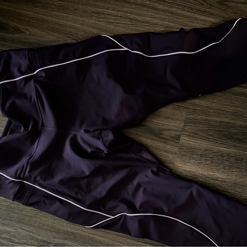 Purple  Athletic Leggings with lavendar Trim